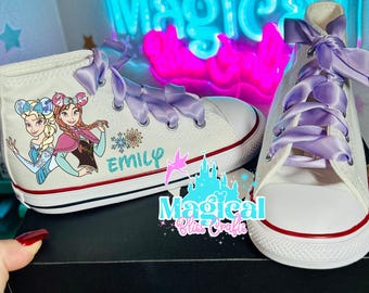 Converse de Frozen Queen, Converse de princesa personalizadas, Converse personalizadas, Zapatos de princesa