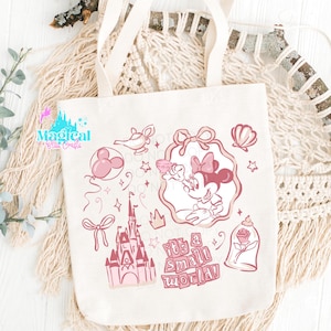 Minnie Park castle Tote Bag, Mickey and Friends Tote Bag, Vacation Tote Bag