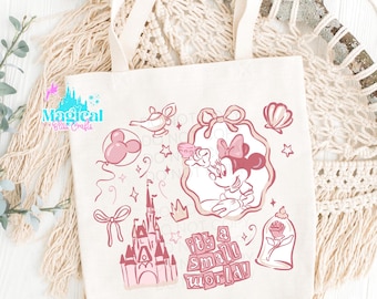 Minnie Park castle Tote Bag, Mickey and Friends Tote Bag, Vacation Tote Bag