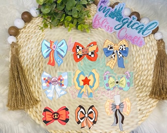 Pixar bows Ready To heat Press/ Heat Transfer Dtf/  Heat Transfer Vinyl/ pixar story DTF