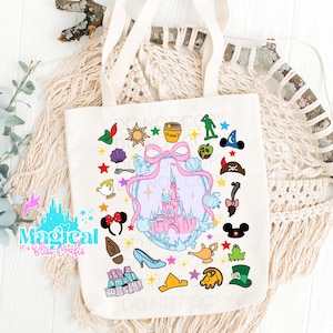 Disney Park castle Tote Bag, Mickey and Friends Tote Bag, Vacation Tote Bag