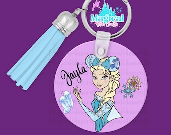 Magical Princess Acrylic Custom Key chains, bag charms, princess key chains ,bag tags