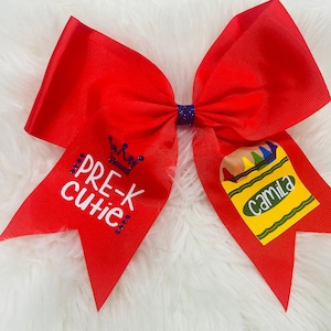 School Crayon Personalized  Bows