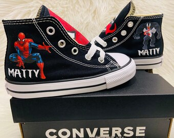 spiderman converse high tops