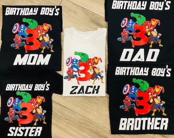 Avengers Family Birthday Shirts
