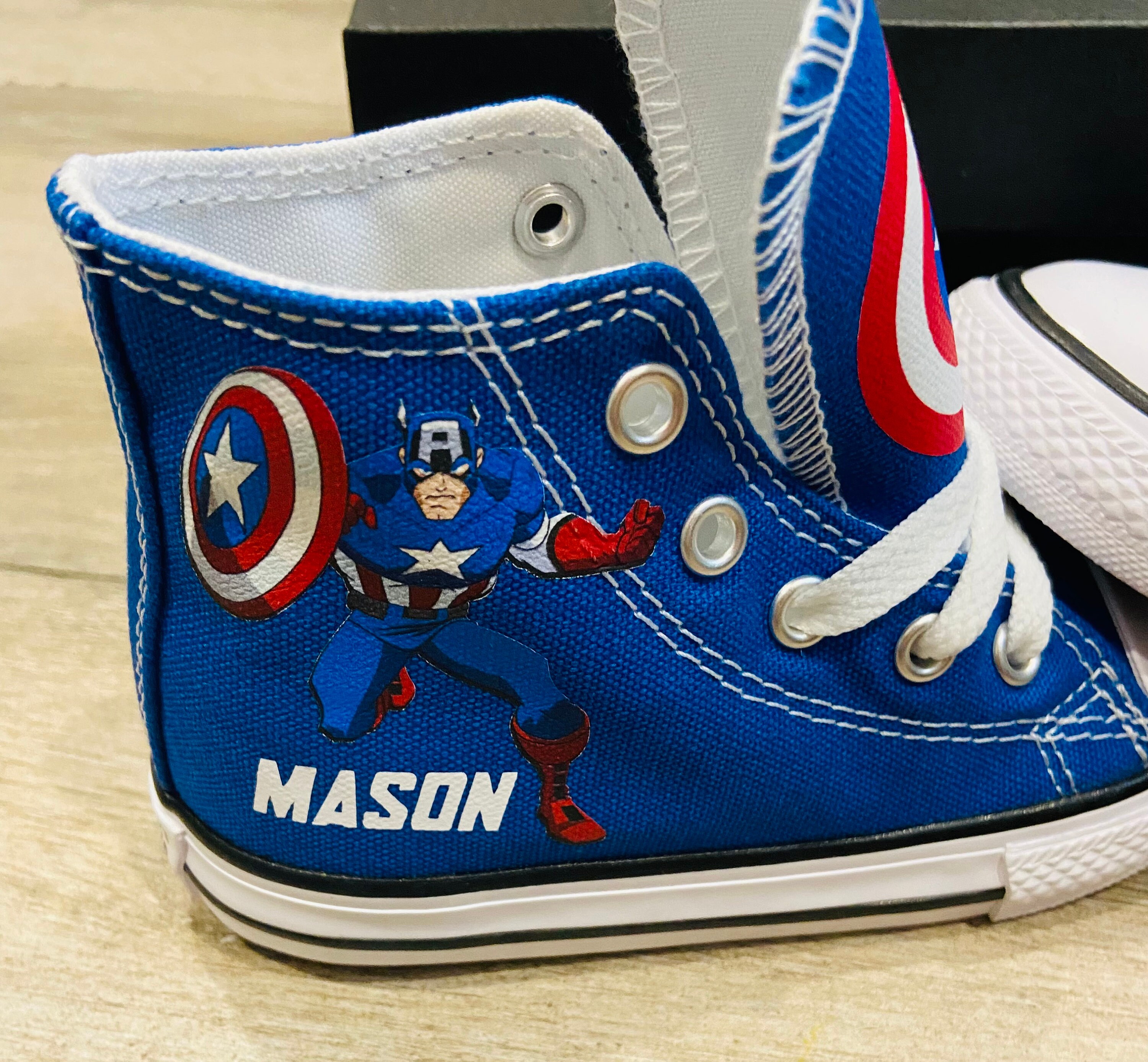 Captain America Converse Etsy