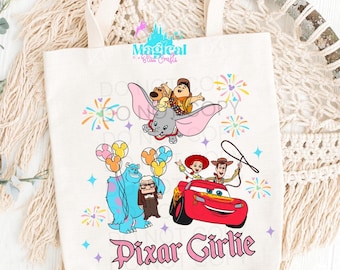 Pixar Girlie Park Tote Bag, park rides Tote Bag, Vacation Tote Bag, Disney totes