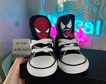 Spiderman VS Venom Converse - Etsy