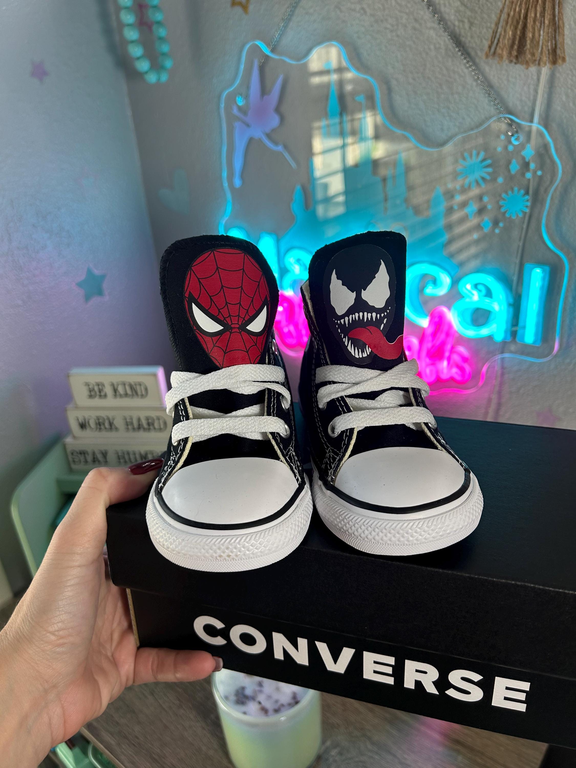 Spiderman VS Venom Converse - Etsy