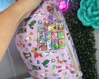 Bolsa transversal grande Princess Sidekicks, pochete inspirada na Disney, bolsa de cintura Disney, pingentes Disney, pingente para bolsa Disney