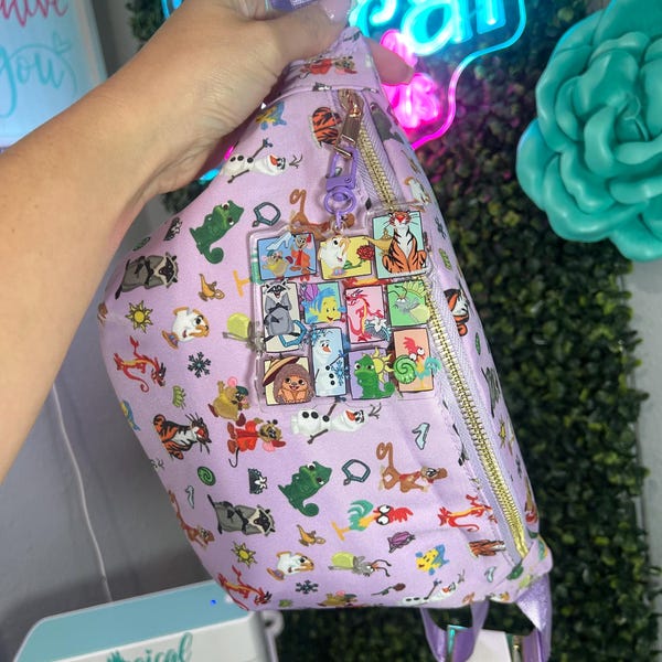 Princess Sidekicks Large Crossbody bags, Disney Inspired Fanny Pack, Disney Belt Bag, Disney charms, Disney Bag Charm