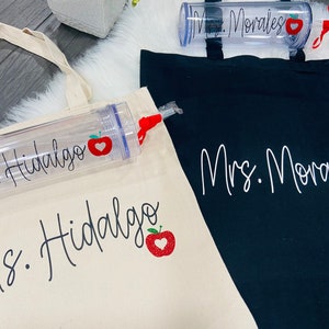 Teacher Custom Totes and bottle sets