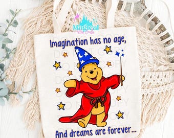 Winnie the pooh Sorcerer Tote Bag, Vacation Tote Bag