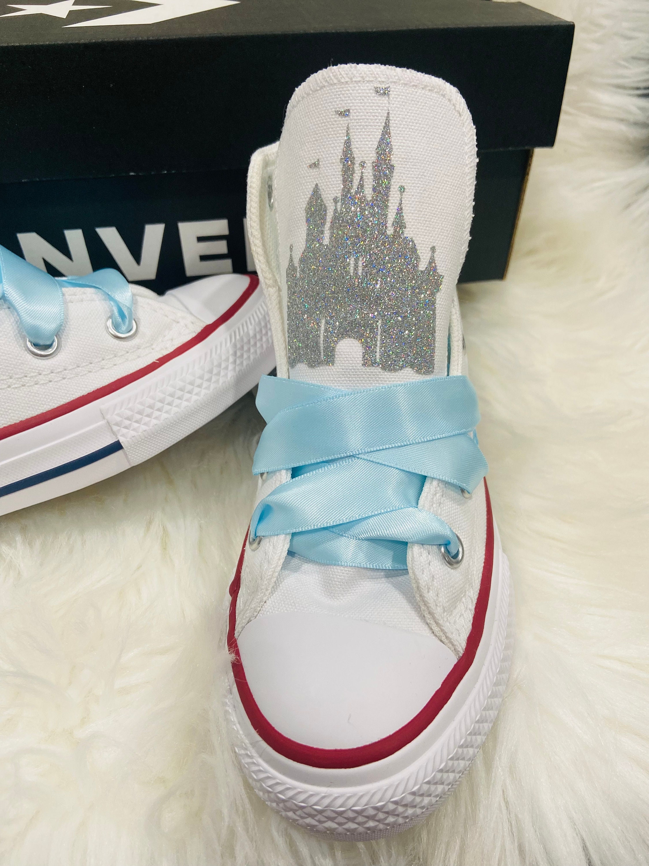 Cinderella Shoes High Top Sneakers. Birthday Gift. Custom 