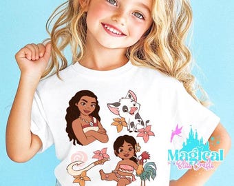 Camisetas de la princesa Moana, camisetas de Princess Park, camisetas de princesas Disney, camisetas familiares, camisetas familiares Disney