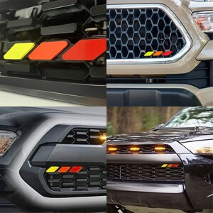 Driekleurige Grille Badge Embleem voor Toyota Tacoma 4 Runner Tundra Sequoia Rav4 Highlander: