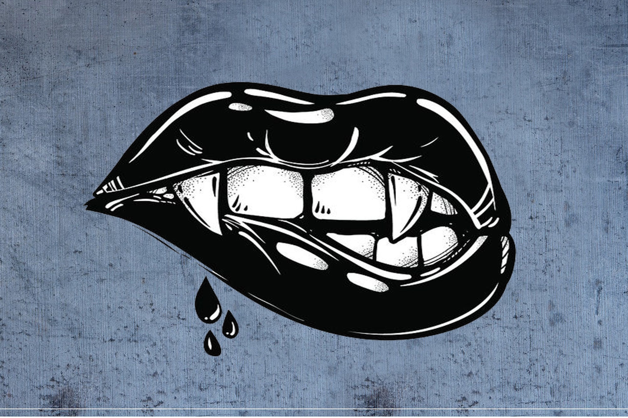 Vampire lips vampire fangs SVG cut file tshirts Silhouette Etsy