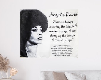 Angela Davis Tapestry: Afrocentric Home Decor, Black History Classroom Poster