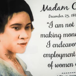 Madame CJ Walker Tapiz de pared, Arte, Arte afroamericano, Regalo Kwanzaa, Mes de la Historia Negra, Mujeres icónicas, Telón de fondo del tapiz de pared