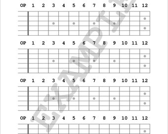 Printable Guitar Neck Blank Scale Template
