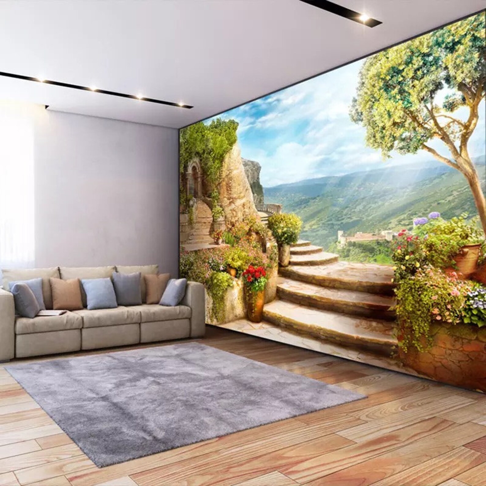 Europe Wallpaper Europe Wall Mural Italy Greece Landscape Etsy