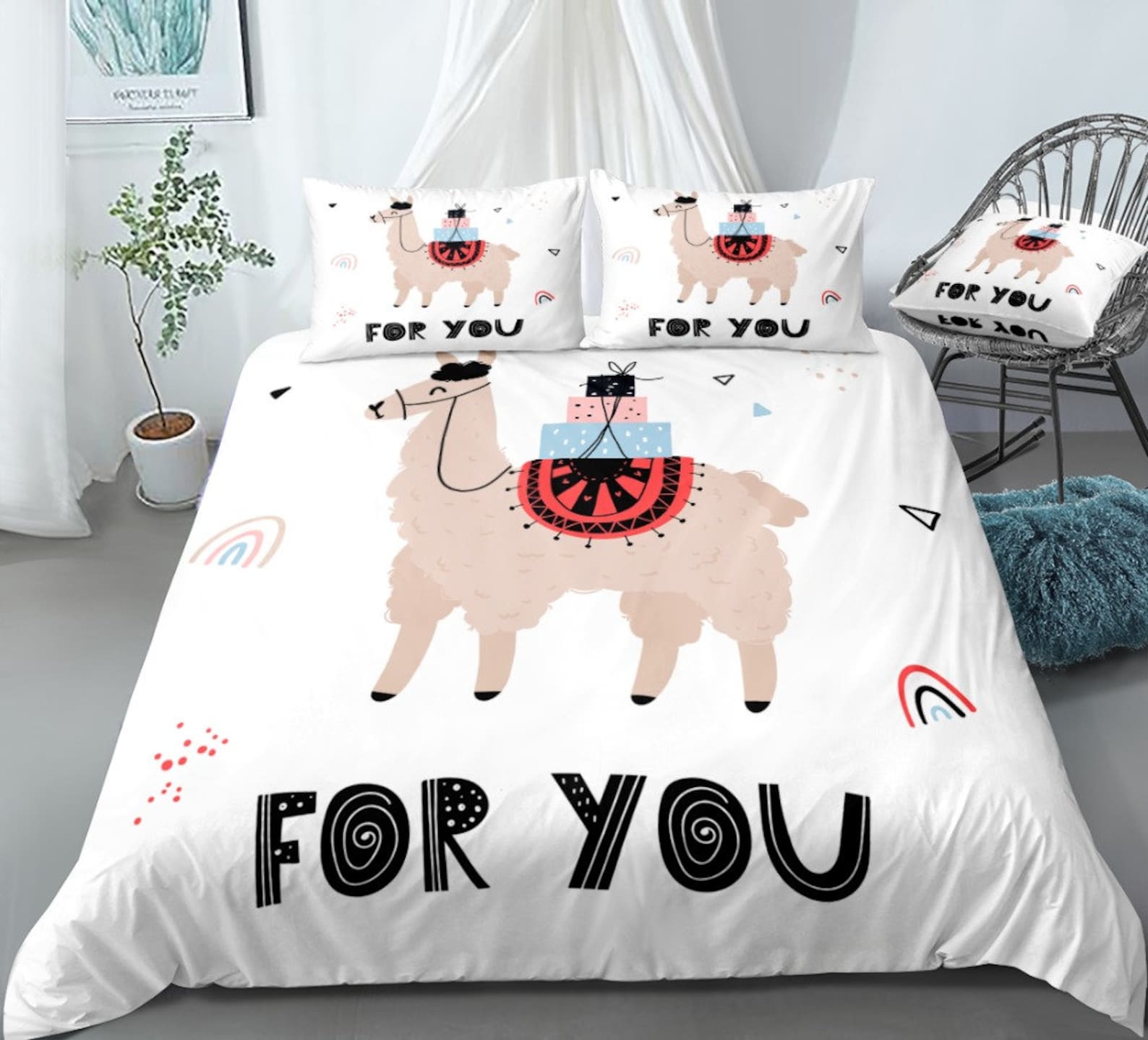 Alpaca Duvet Duvet Cover Set Bedding Set Alpaca Animal Etsy UK