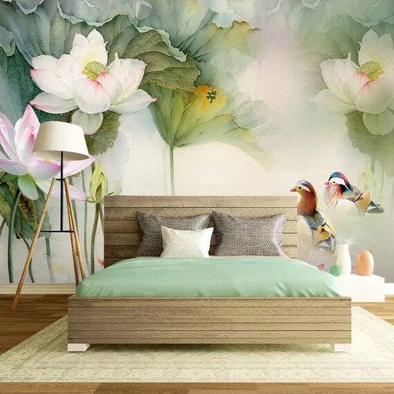 Floral Wallpaper Floral Wall Mural Flowers Wallpaper 3D - Etsy UK Floral Wallpaper Floral Wall Mural Flowers Wallpaper 3D - Etsy UK