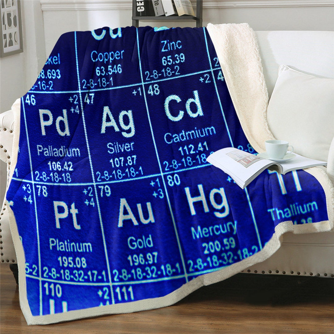 Periodic Table Blanket Periodic Table Throw Chemistry Etsy UK