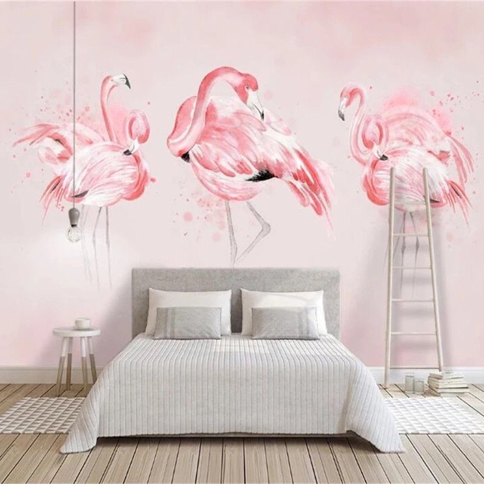 Flamingo Wallpaper Animal Kids Wallpaper Kids Wall Mural - Etsy Canada