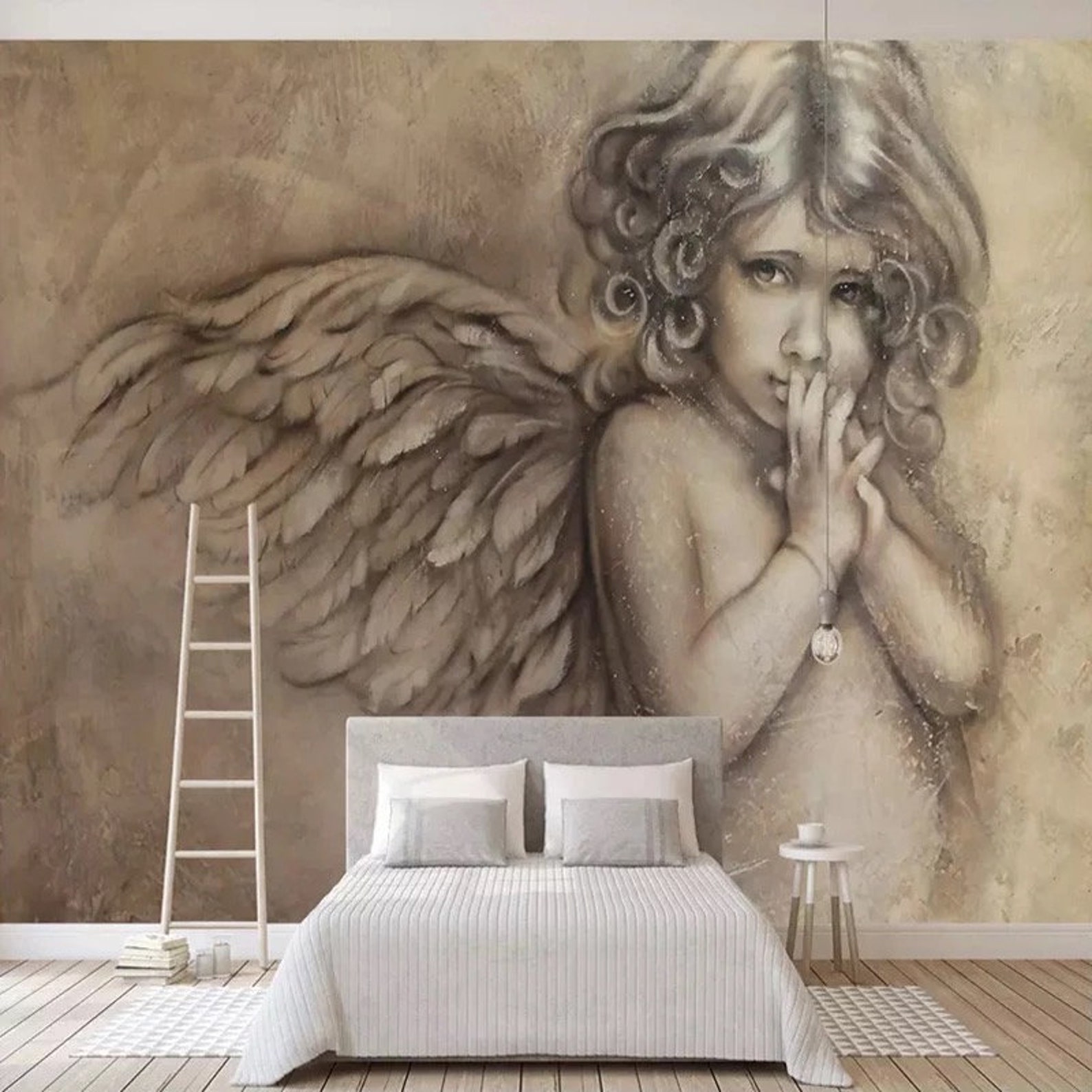 Angel Wallpaper Angel Wall Mural 3D Wallpaper 3D Wall Etsy UK