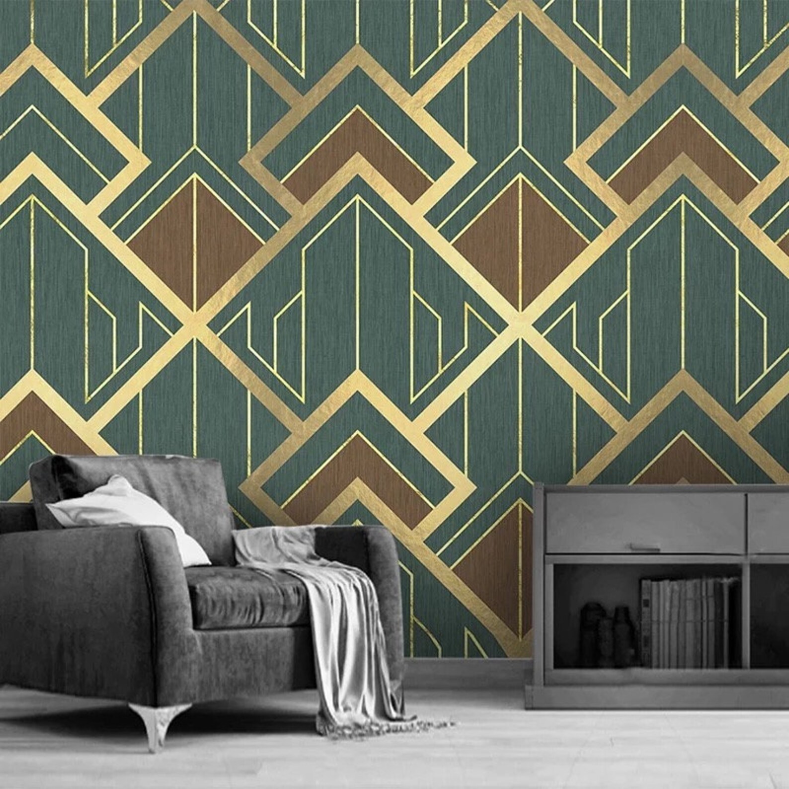 Geometric Wallpaper Geometric Wall Mural 3D Wallpaper 3D Etsy UK