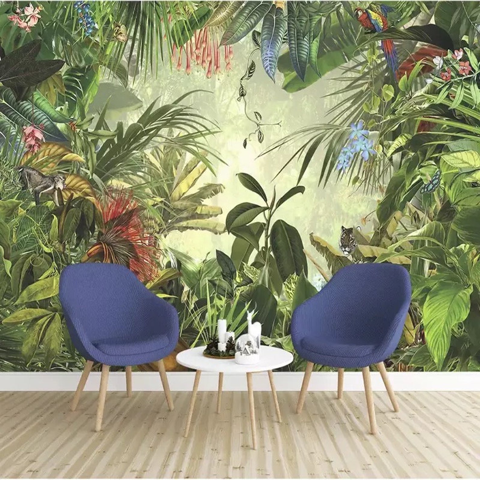 Rainforest Wallpaper Wallpaper Mural Jungle Wallpaper - Etsy