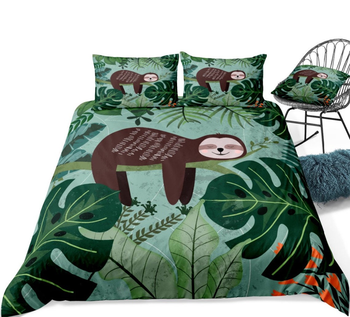 Sloth Duvet Duvet Cover Set Bedding Set Animal Duvet | Etsy