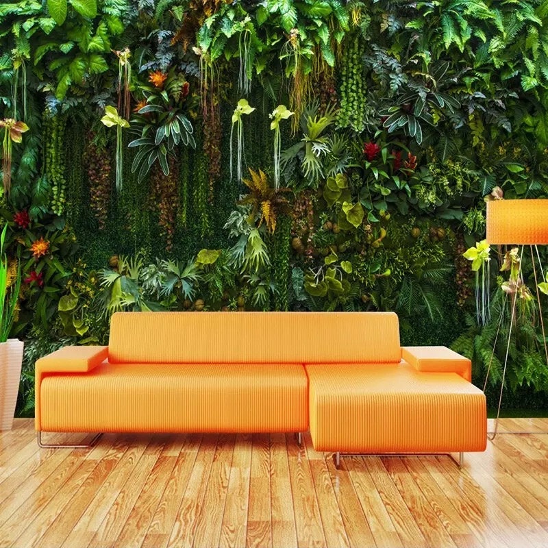 Rainforest Wallpaper Rainforest Wall Mural Leaves Wallpaper Etsy UK