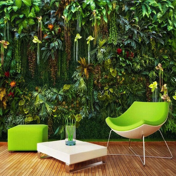 Rainforest Wallpaper Rainforest Wall Mural Leaves Wallpaper - Etsy UK