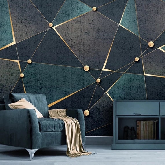 Geometric Wallpaper Geometric Wall Mural 3D Wallpaper 3D Etsy Canada