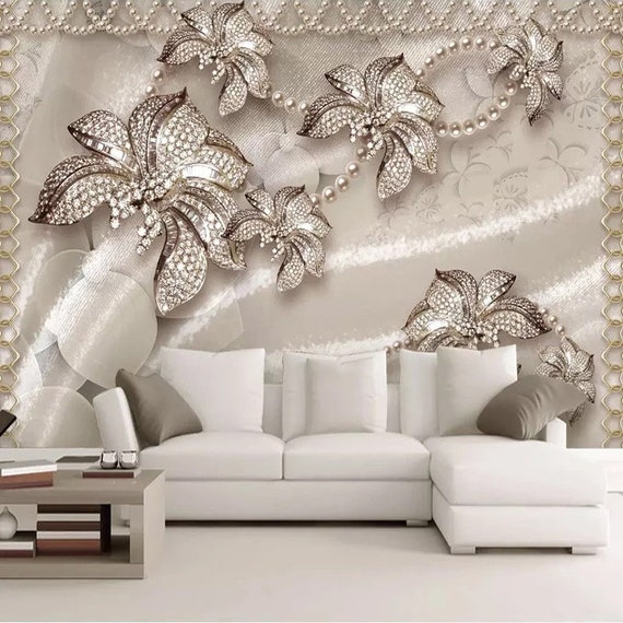 Floral Wallpaper Floral Wall Mural Flowers Wallpaper 3D - Etsy UK Floral Wallpaper Floral Wall Mural Flowers Wallpaper 3D - Etsy UK