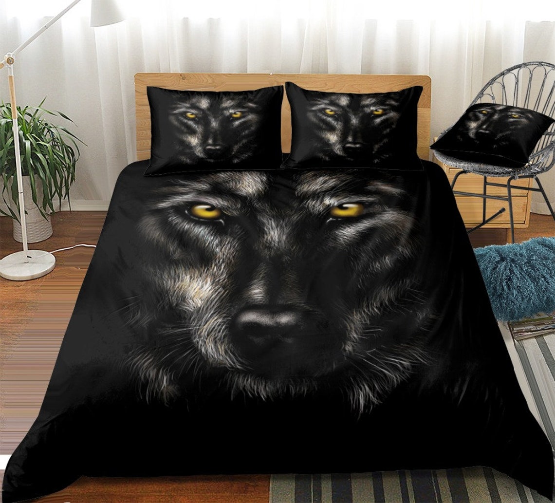 Wolf Duvet Duvet Cover Set Bedding Set Wolf Animal Duvet Etsy