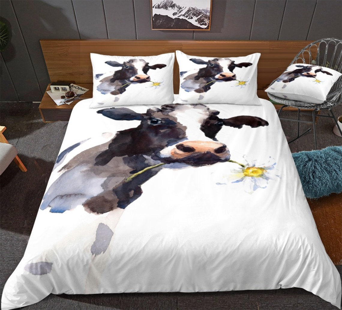 Cow Duvet Duvet Cover Set Bedding Set Cow Animal Duvet Etsy