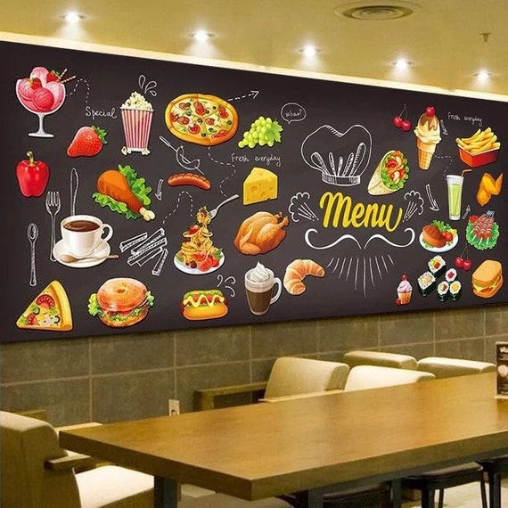 Fast Food Restaurant Wallpaper Restaurant Wallpaper Cafe - Etsy