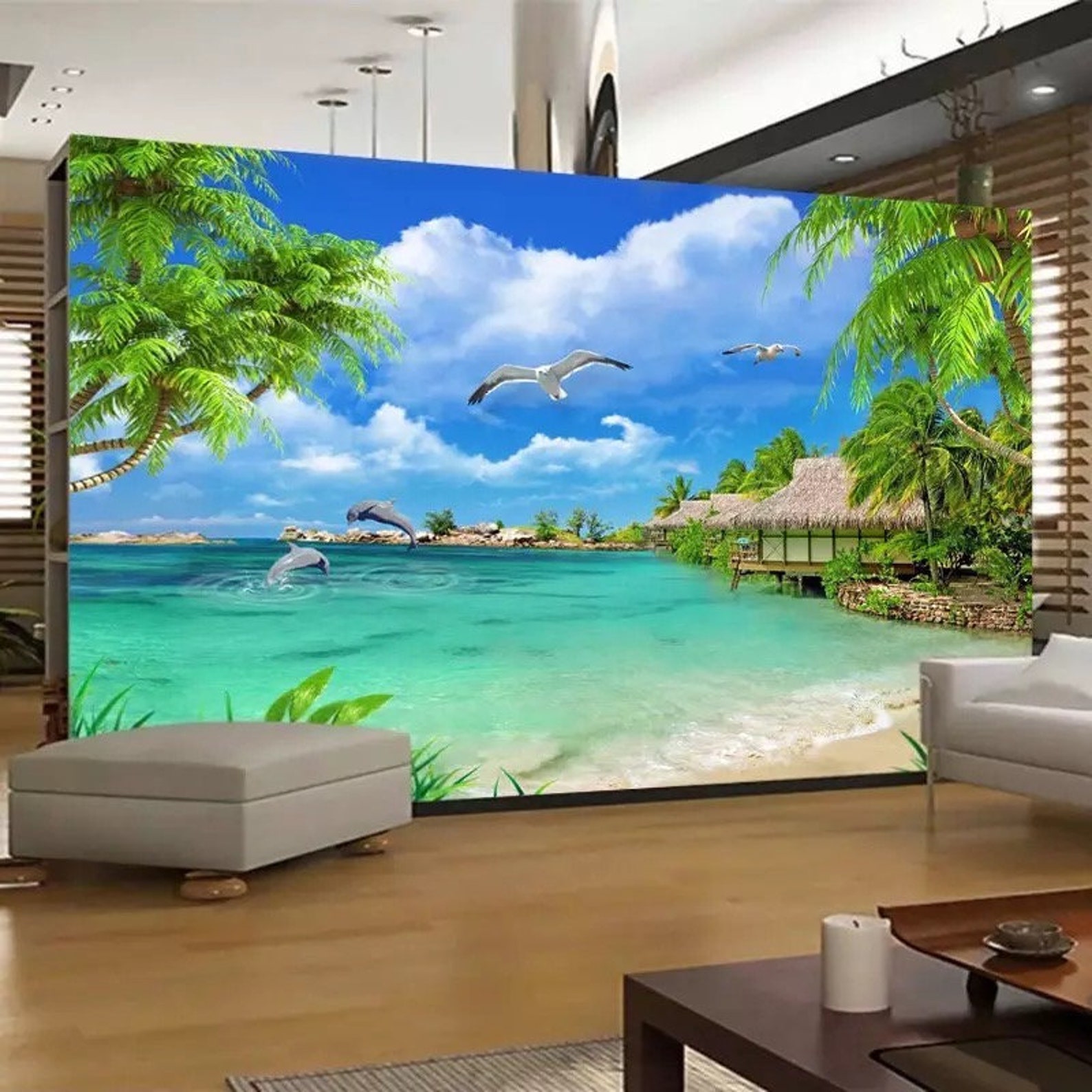 Beach House Wallpaper Wallpaper Mural Sea Ocean Wall - Etsy