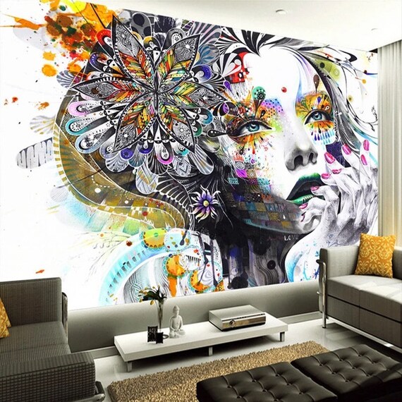 Abstract Wallpaper Abstract Wall Mural Colourful Wall Mural | Etsy