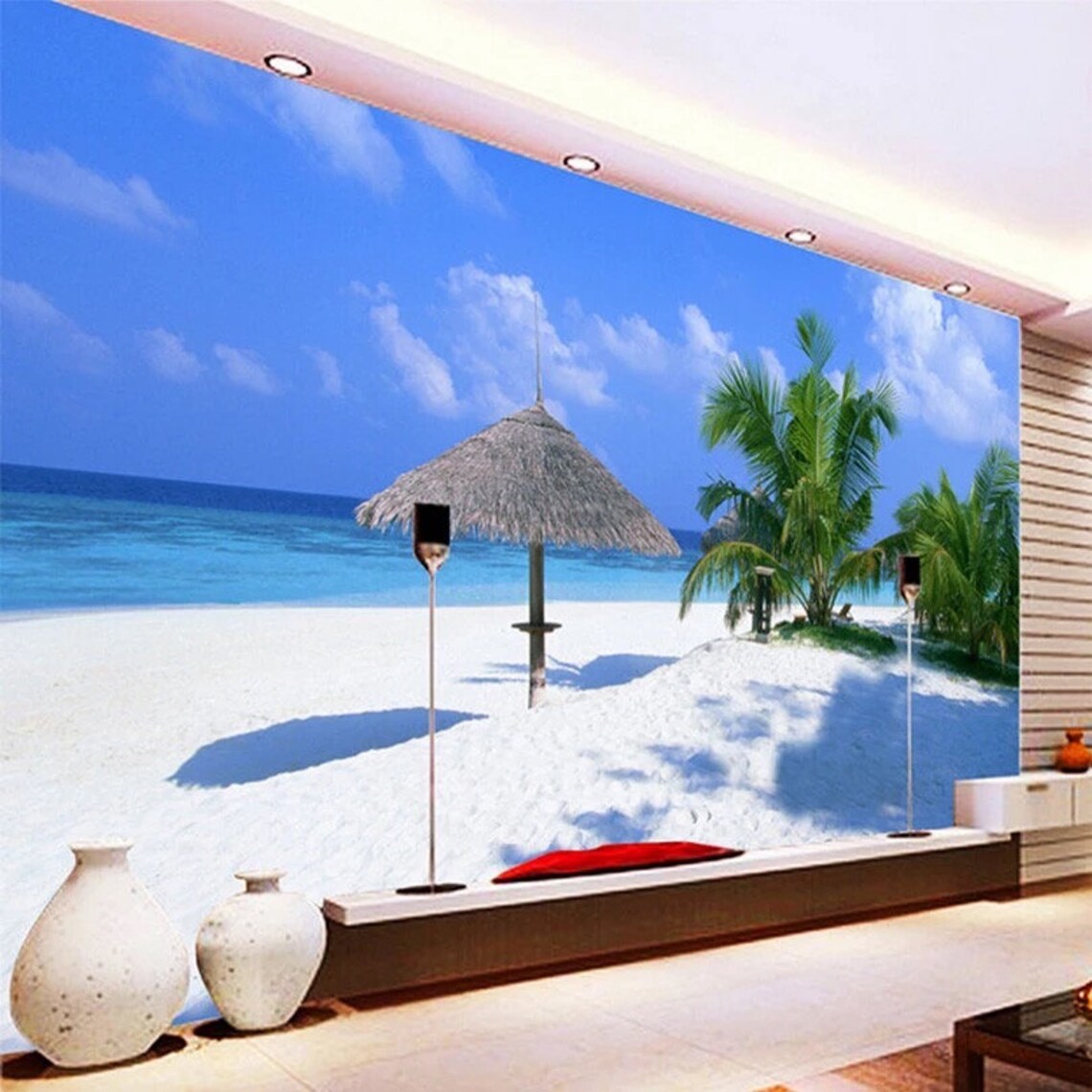 Beach Wallpaper Beach Wall Mural Sea Wallpaper Sea Wall Etsy UK