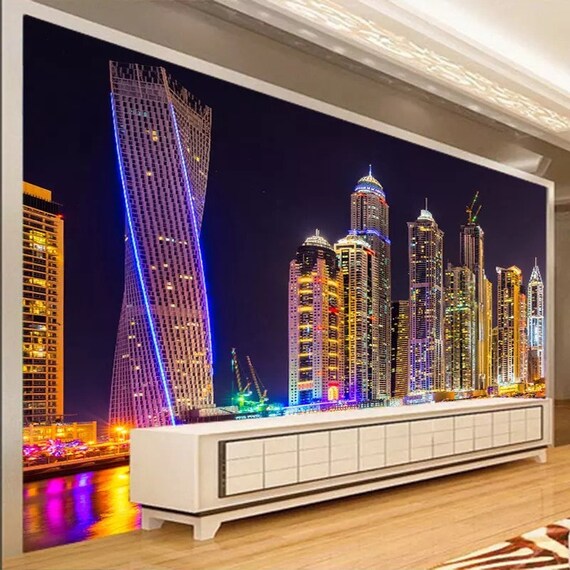 Dubai Night View City Wallpaper Wallpaper Mural Skyline - Etsy Dubai Night View City Wallpaper Wallpaper Mural Skyline - Etsy