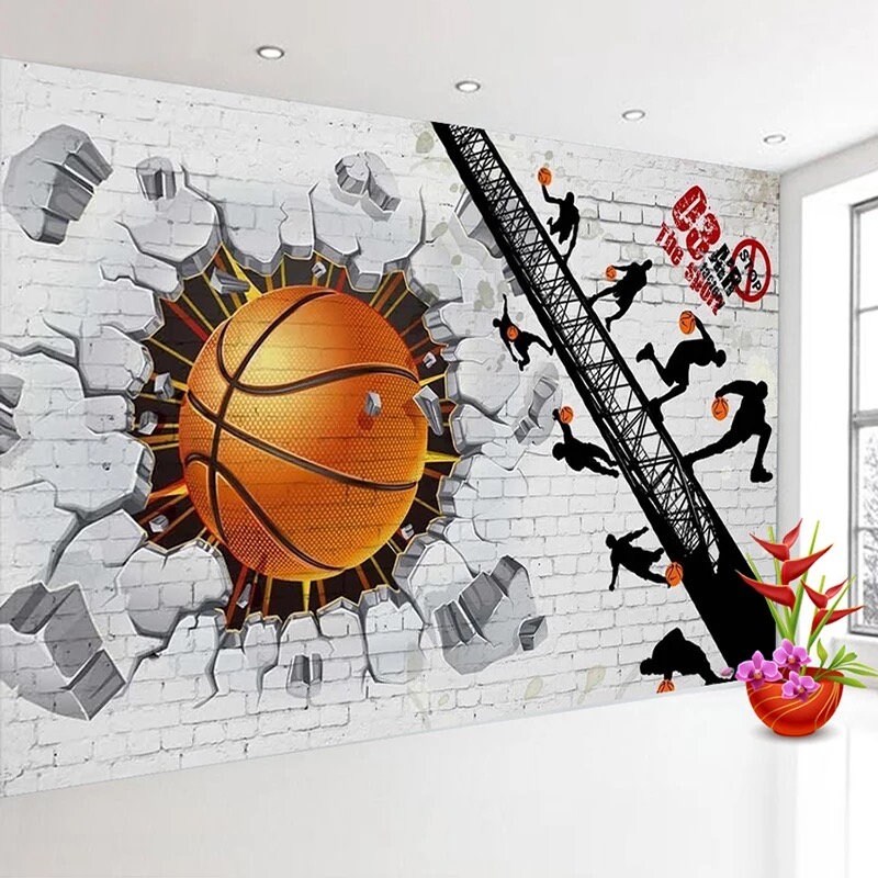 Basketball Wallpaper Basketball Wall Mural Sports Wallpaper | Etsy