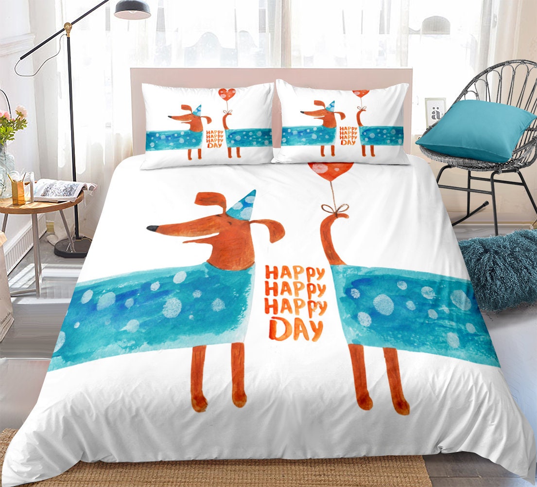 Dog Duvet Cover Duvet Cover Set Bedding Set White Duvet Etsy