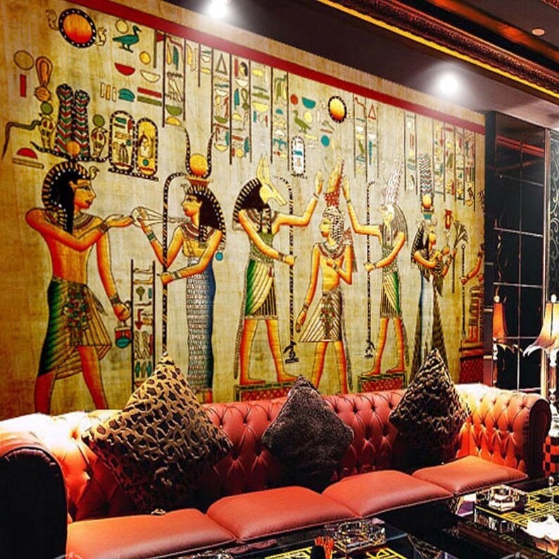 Egyptian Wallpaper Egyptian Wall Mural Hieroglyphics 3D Etsy Canada