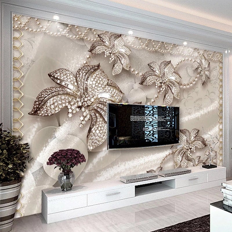 Floral Wallpaper Floral Wall Mural Flowers Wallpaper 3D - Etsy Floral Wallpaper Floral Wall Mural Flowers Wallpaper 3D - Etsy