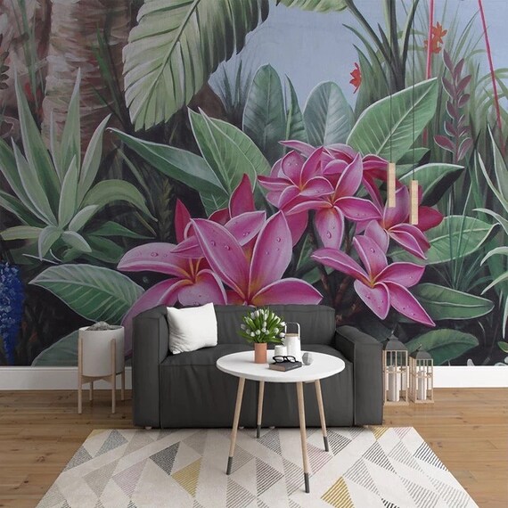 Floral Wallpaper Floral Wall Mural Flowers Wallpaper 3D - Etsy UK Floral Wallpaper Floral Wall Mural Flowers Wallpaper 3D - Etsy UK