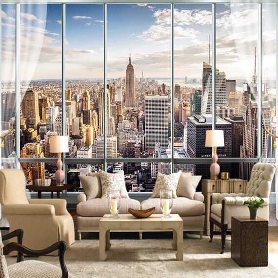 New York Wallpaper New York Wall Mural Skyline Wallpaper - Etsy